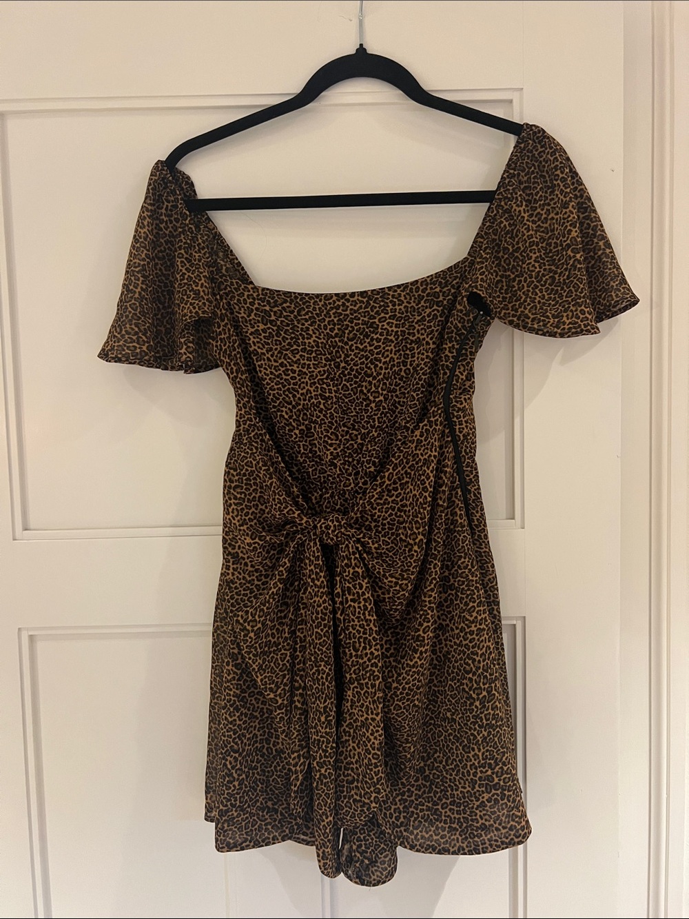 Show Me Your MuMu Leopard Print Off-Shoulder Romper - Brown/Black